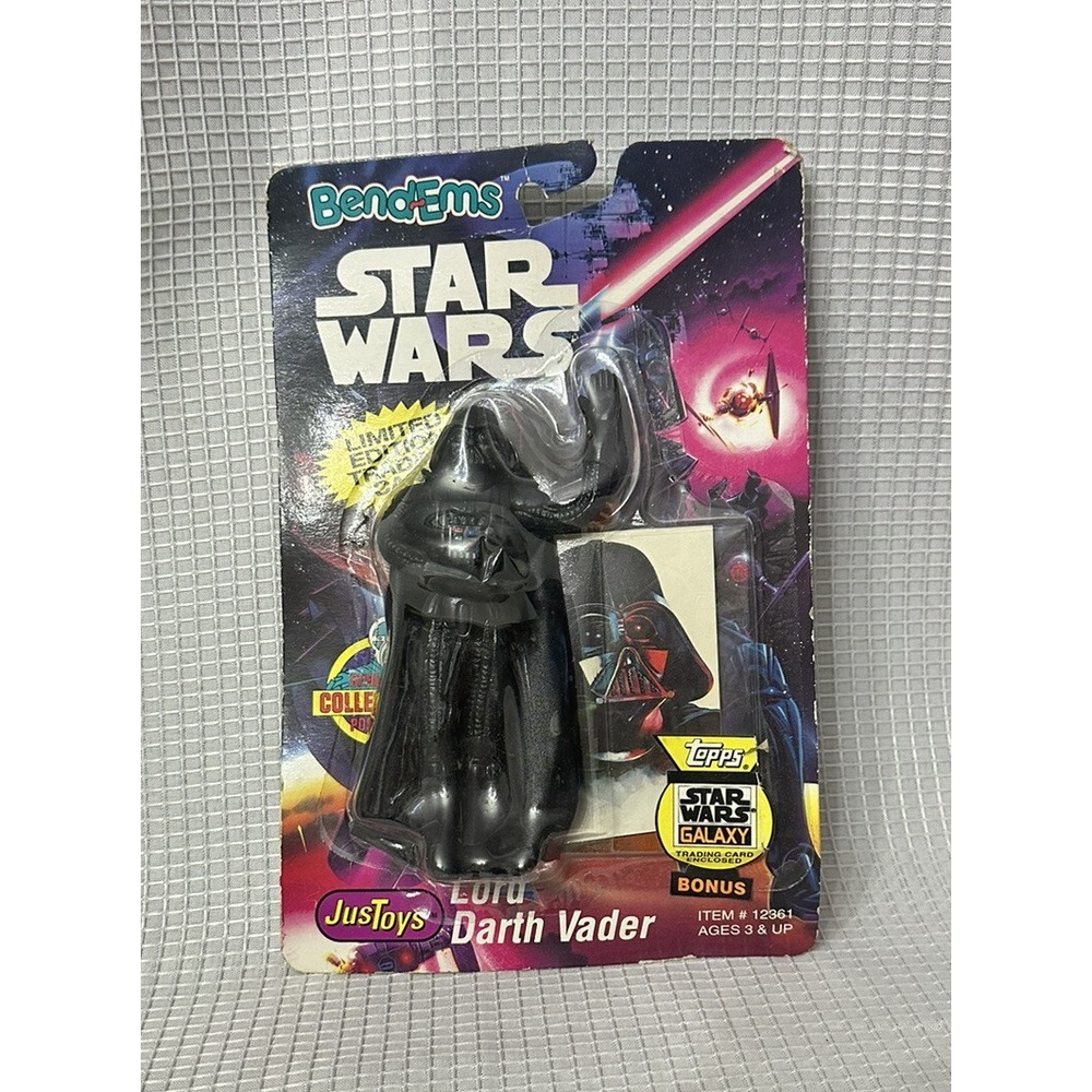 1994 Just Toys Star Wars Bend-Ems Darth Vader Action Figure & Trading‎ Cards NIP